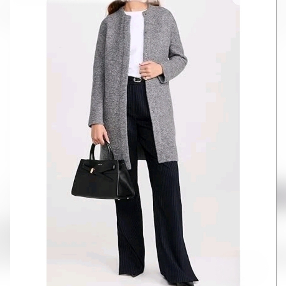 Vince Gray Open-Front Long Cardigan Sweater - Picture 2 of 11
